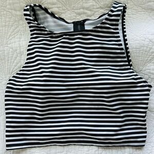 Beach Betty Striped Swim Crop Top